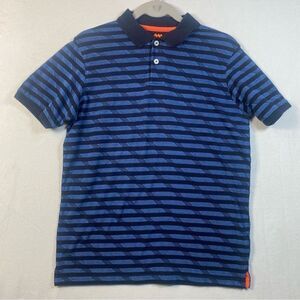 Spunk Blue Striped Short Sleeve Polo Size Large